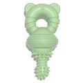 Blue rubber dog chew toy with molar-clean pattern and concave-convex teeth cleaning surface