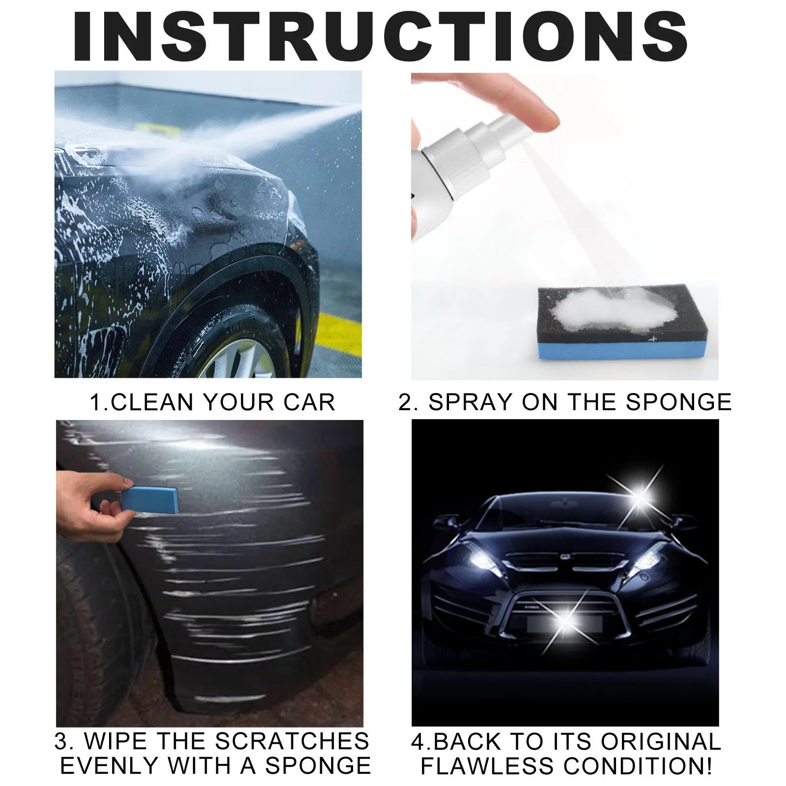 Car scratch repair spray bottle for paint surface scratch removal and sealing