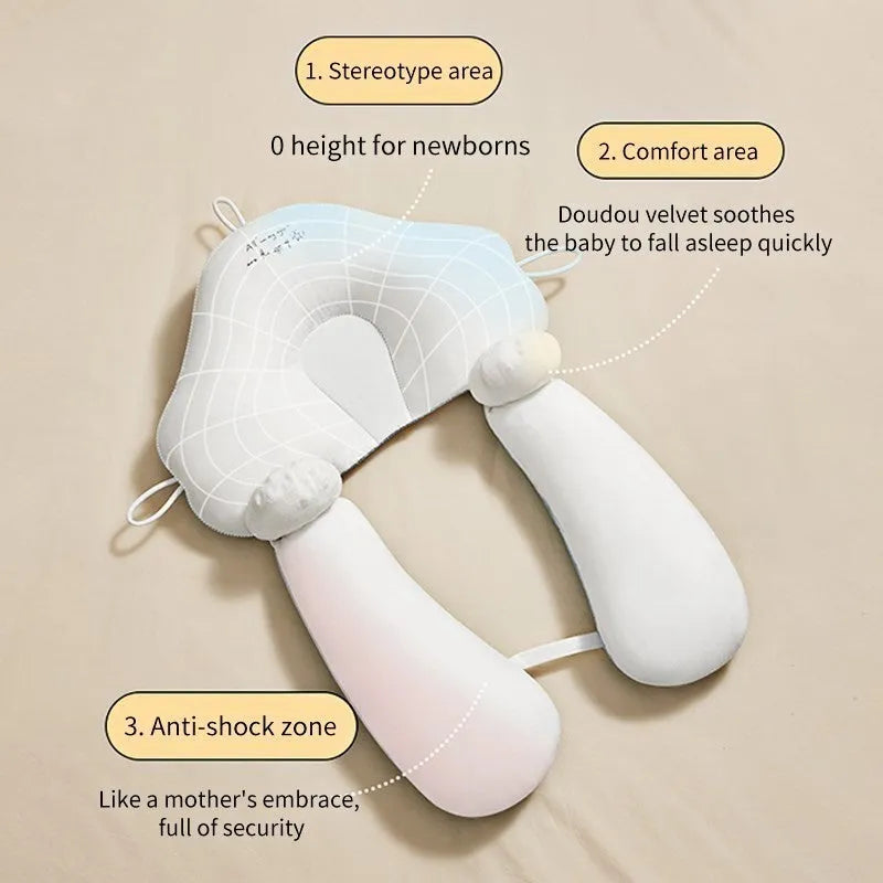 Baby correction head shaping pillow U-shaped design with pure cotton cover