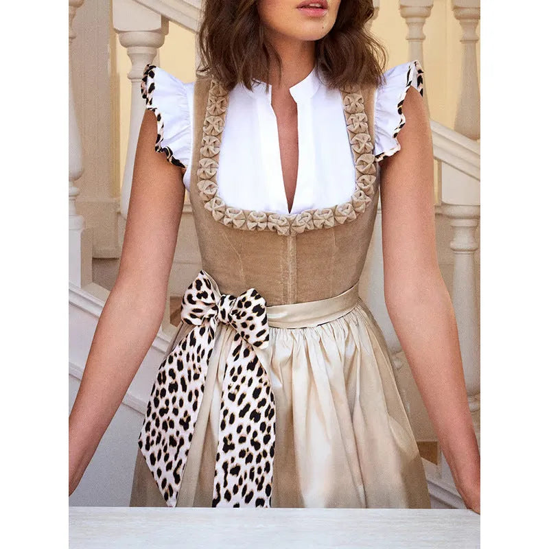 Khaki coloured Oktoberfest women's dress with elegant style design