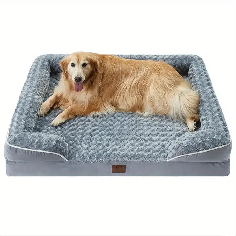 Waterproof removable washable dog kennel pad in brown, dark grey or light grey showing four size options