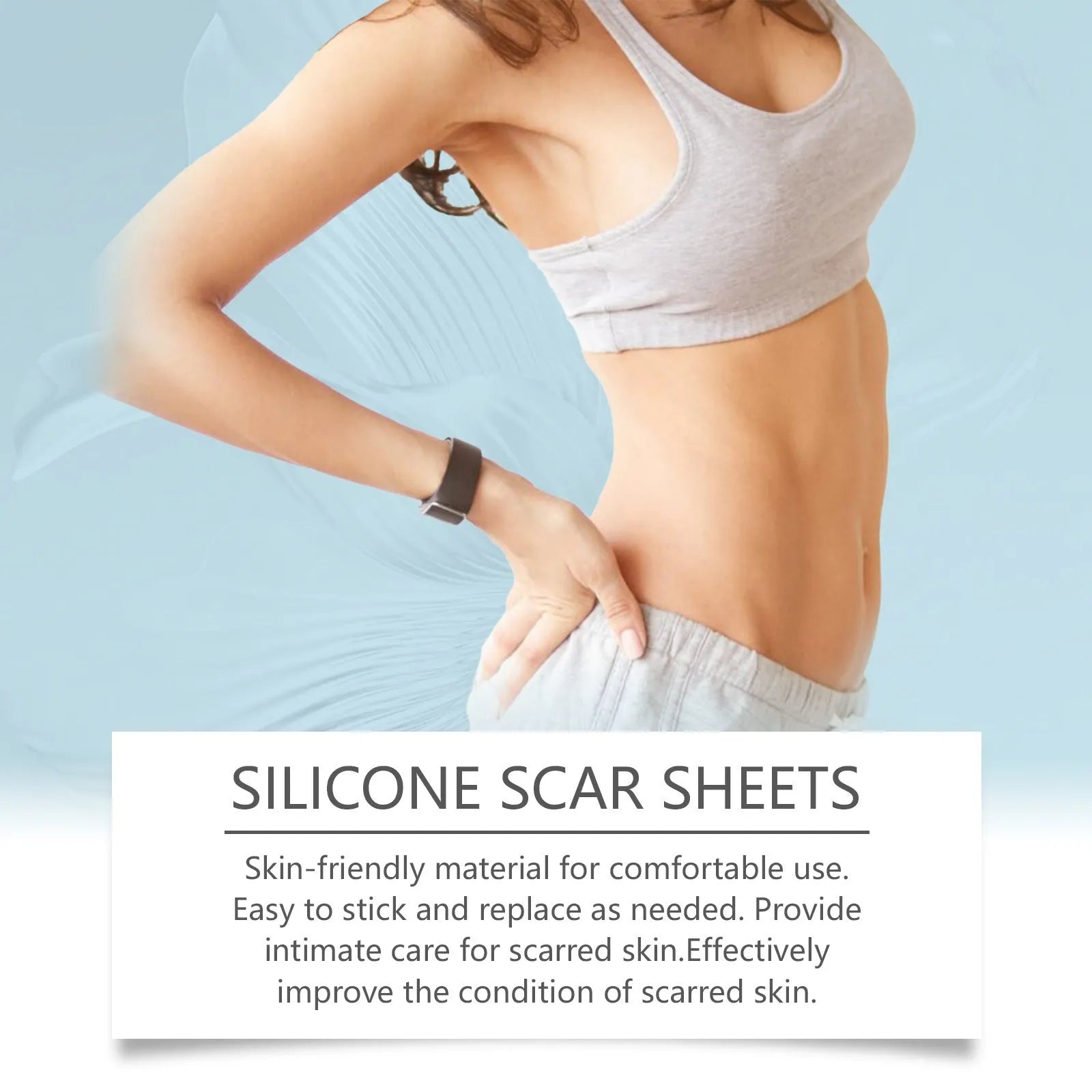 One roll of silicone scar patch with mint leaf extract gel for scar management
