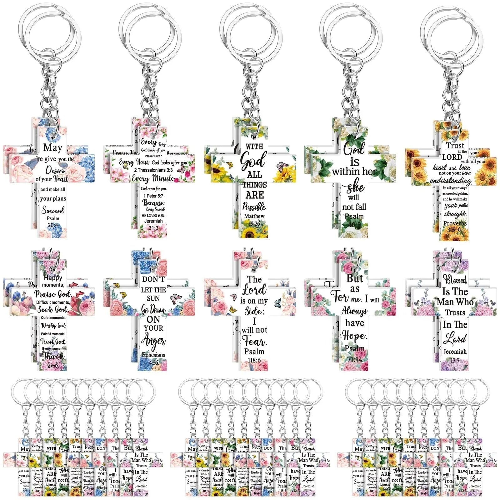 Acrylic key pendants for Easter Halloween and Christmas with high transparency for decorative use