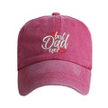 Cotton baseball cap with embroidered letter design on dome crown in various colour options