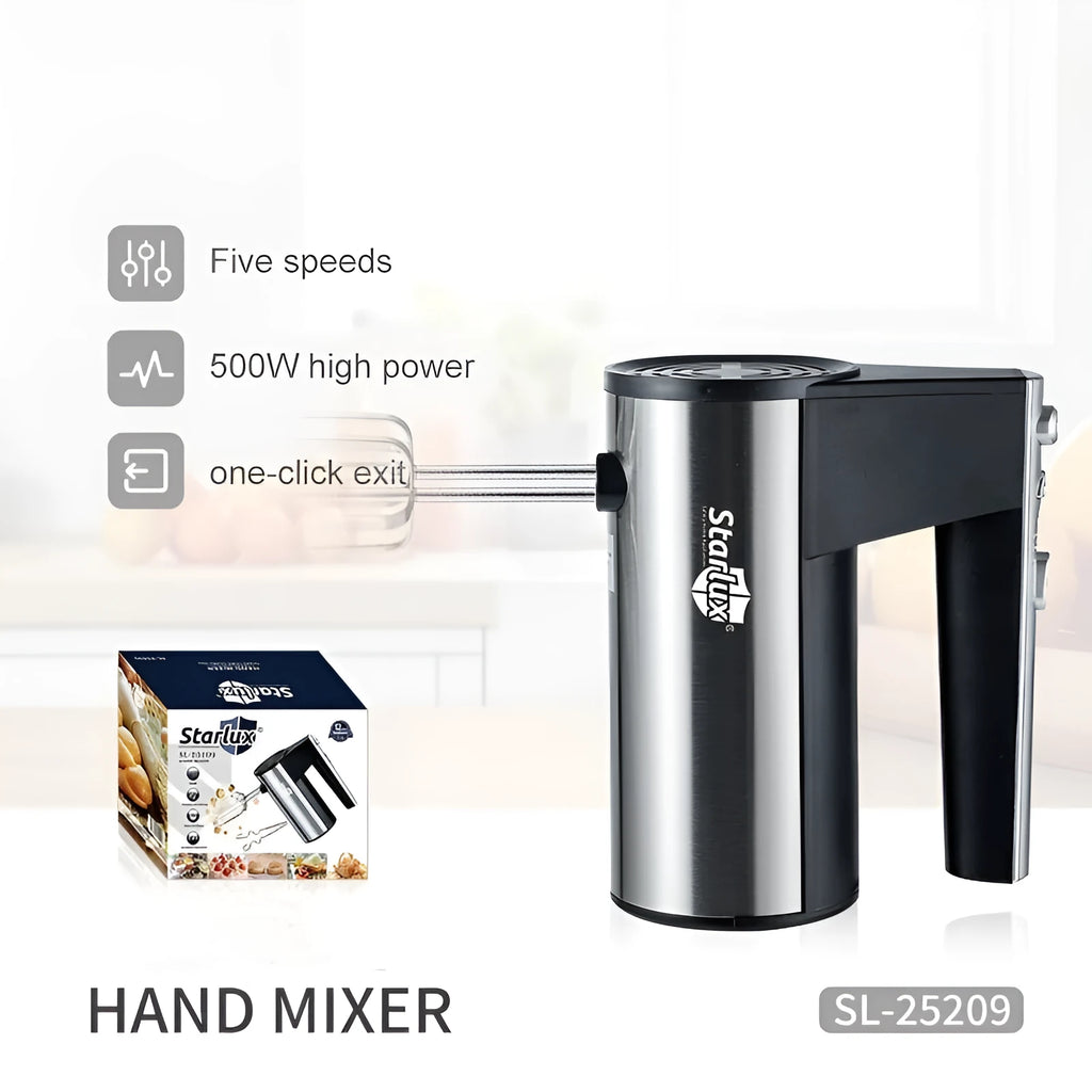 SL-25209 model 500W handheld electric mixer with dual voltage for US and EU standards