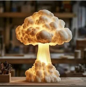 Modern art mushroom cloud shaped table lamp with USB power cable