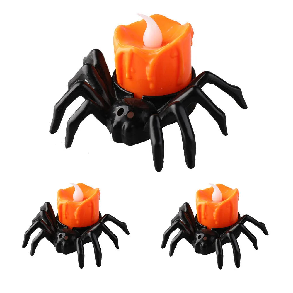 Halloween spider candlestick ornament plastic decorative candle light