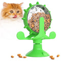 Interactive pet puzzle feeder toy with rotating spinner in blue, green, red or yellow colours