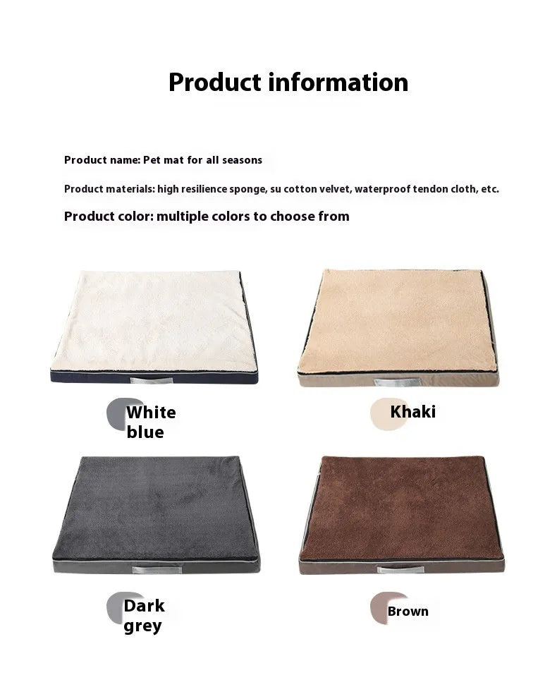 Brown memory foam dog mat with removable Shu cotton velvet cover showing 10cm thickness