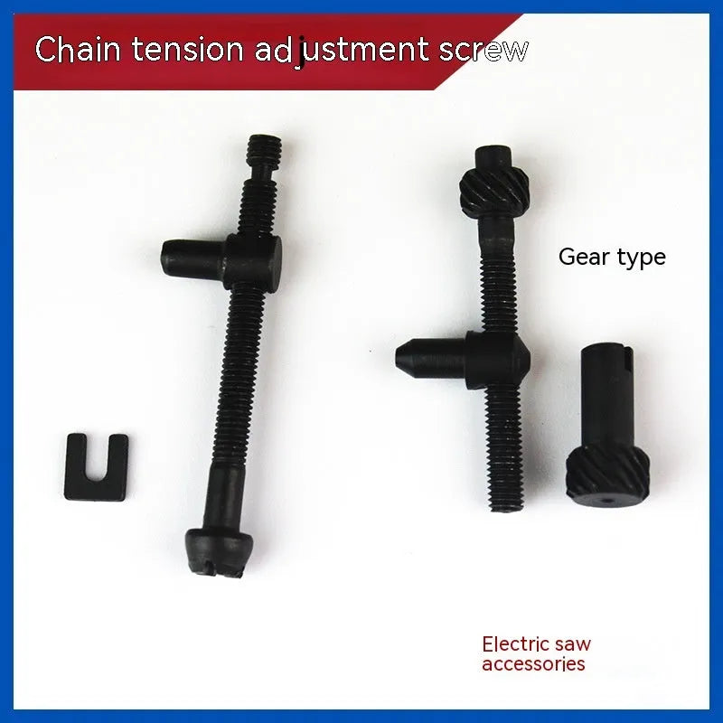 A reel of nylon thread for chainsaw chain tension adjustment mechanisms.