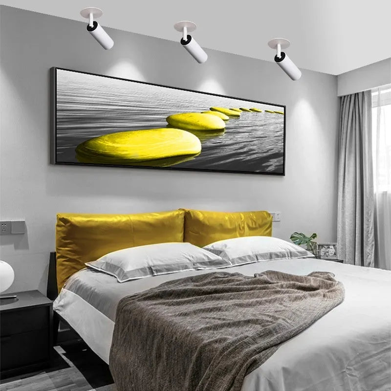 Embedded cylinder LED spotlight for 55-75mm holes with guide rail adjustment in black aluminium finish