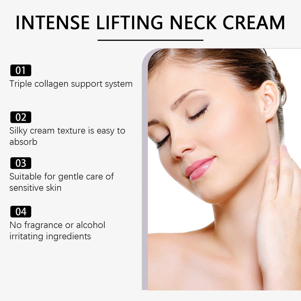 50g jar of neck tightening cream with hydrolysed collagen and sodium hyaluronate