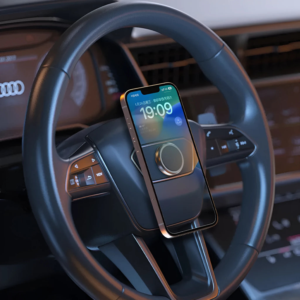 Obsidian Black alloy magnetic adsorption centripetal force mobile phone holder with magnetic disks