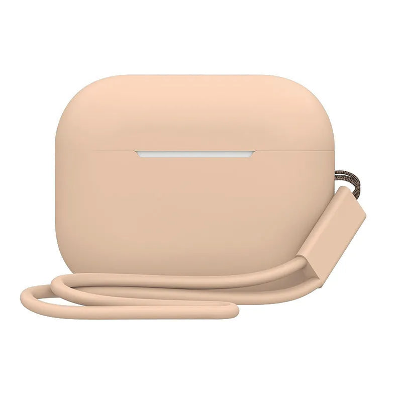 AirPods Pro 2 silicone protective case with lanyard attachment in various solid colours