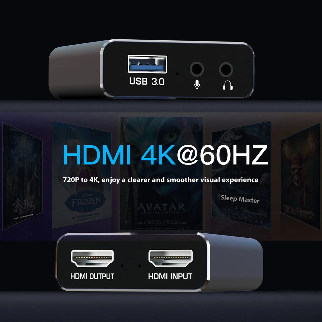 Black MS2131 HDMI video capture box for 1080 game recording and audio