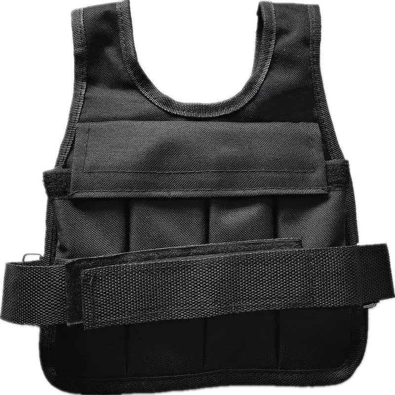 Children's adjustable weighted sand vest in soft voile fabric shown on a mannequin, sized for heights 80cm to 160cm.