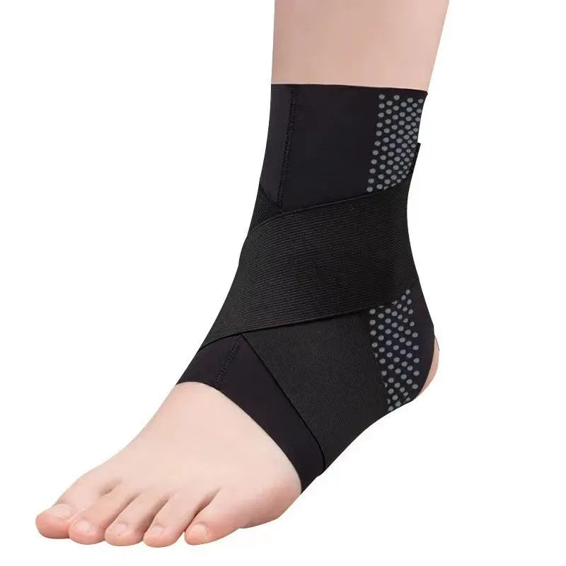 Black Lycra cloth ankle support for adult sports and rehabilitation.