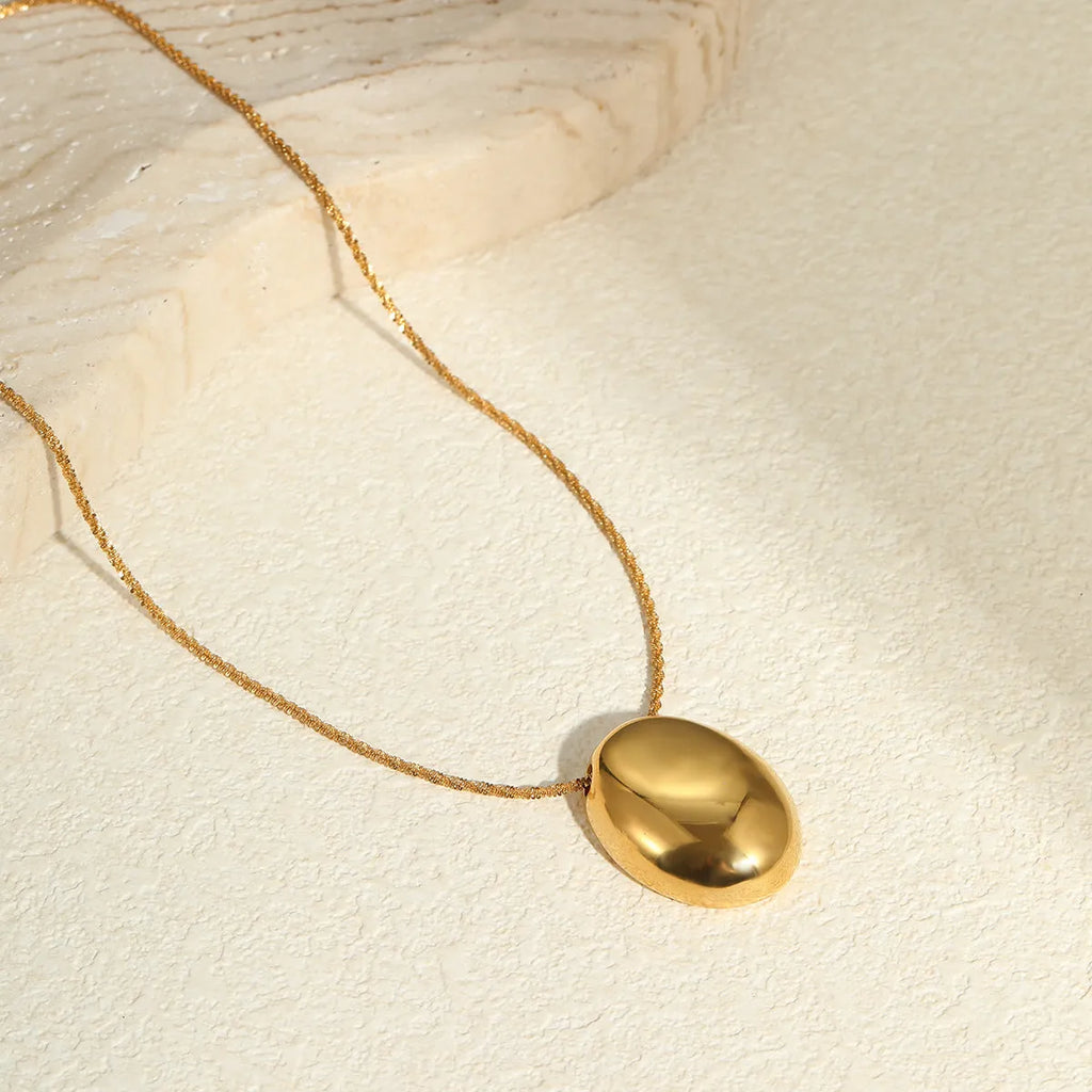 Gold-plated geometric pendant necklace with stainless steel chain 41-50cm length