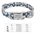 Striped canvas dog collar with adjustable semi-metal buckle in bohemian blue colour