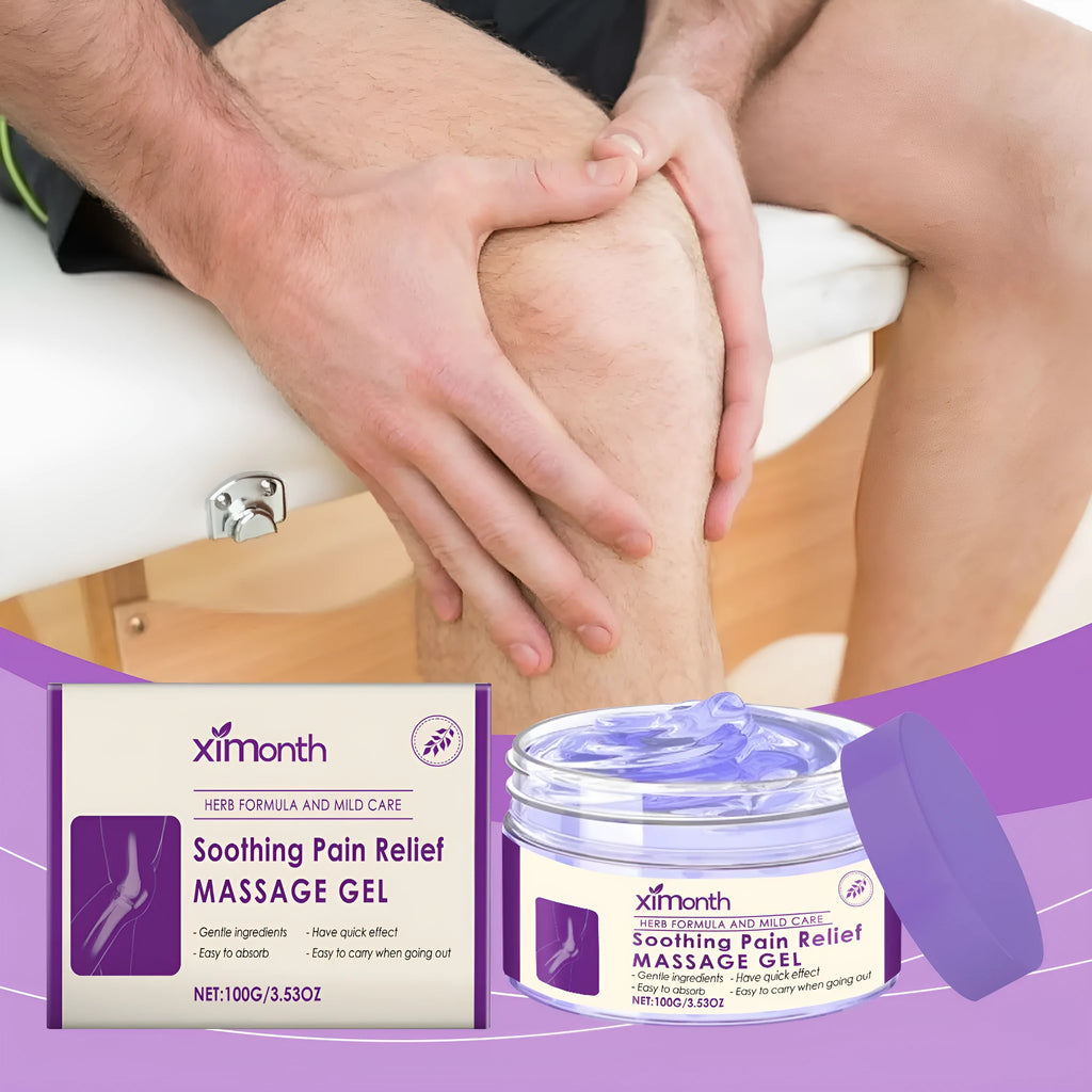 100g tube of body massage gel for joints, knees and elbows on a plain background.