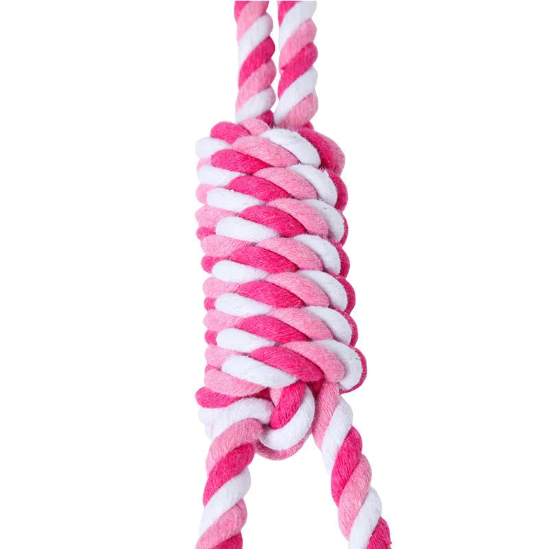 38cm cotton thread dog toy in red and white colours for medium and large breed vent relieving play