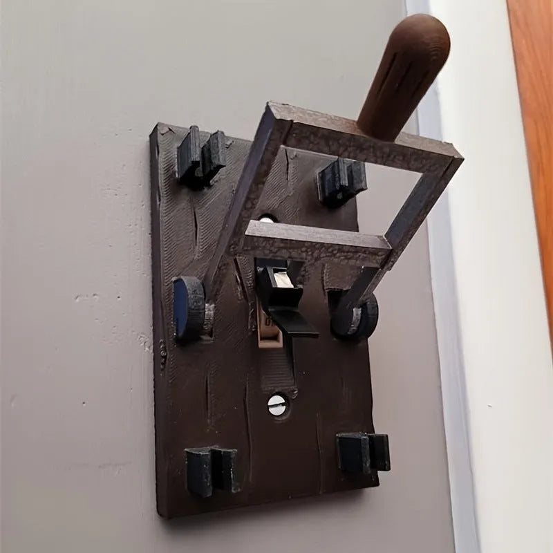 Retro decorative wall switch plate with mechanical switch and creative holiday decoration design