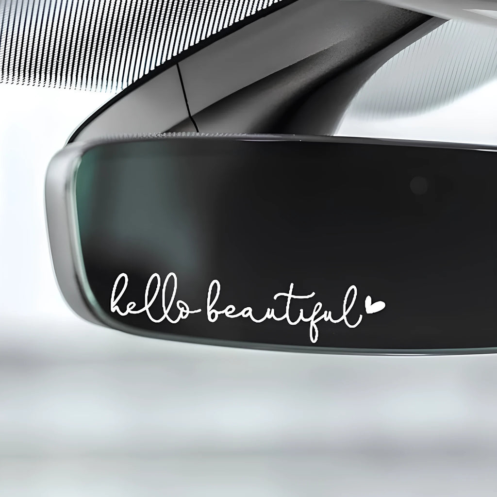 Car rearview mirror sticker 10cm x 3cm plastic decal in black colour option
