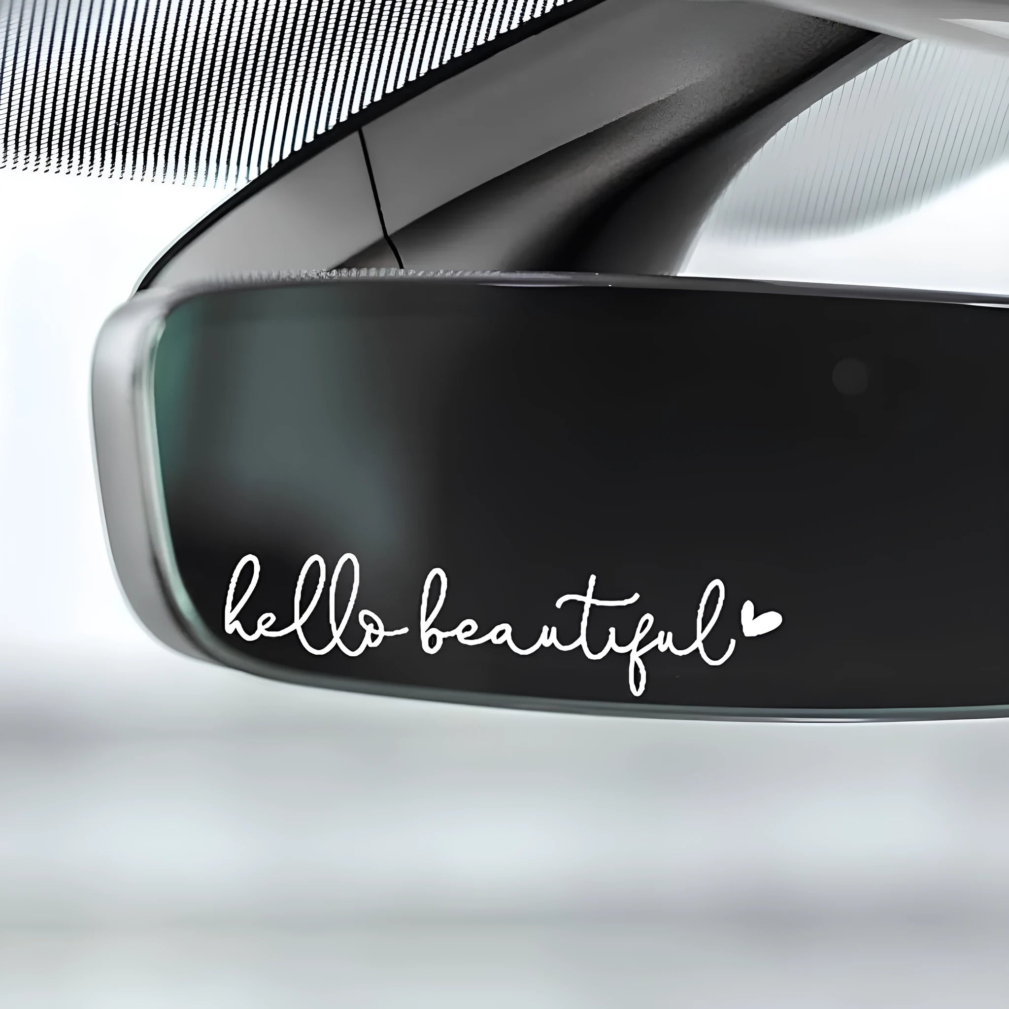 Car rearview mirror sticker 10cm x 3cm plastic decal in black colour option
