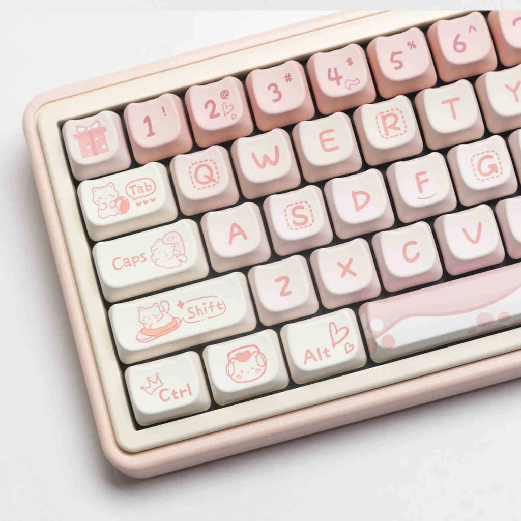 Full set of PBT keycaps for mechanical keyboards with double-shot legends and universal compatibility
