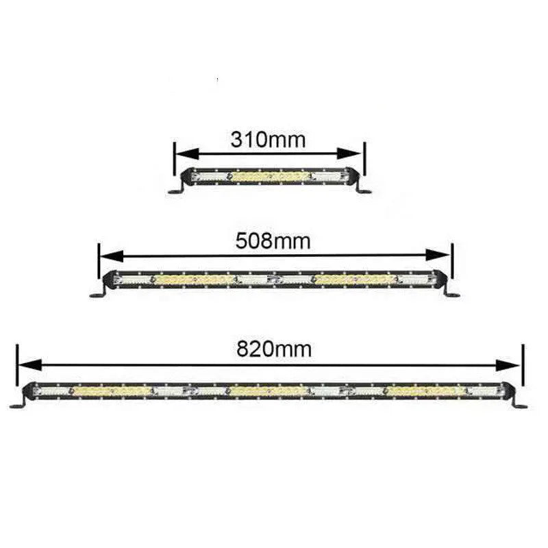 Ultra-thin single row white aluminium LED light bar for vehicle roof mounting