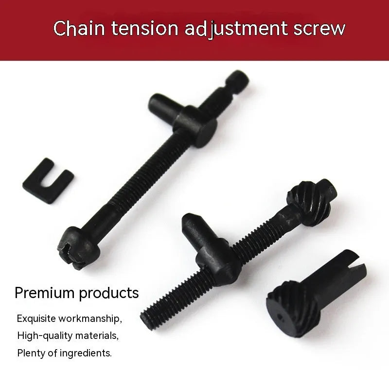A reel of nylon thread for chainsaw chain tension adjustment mechanisms.