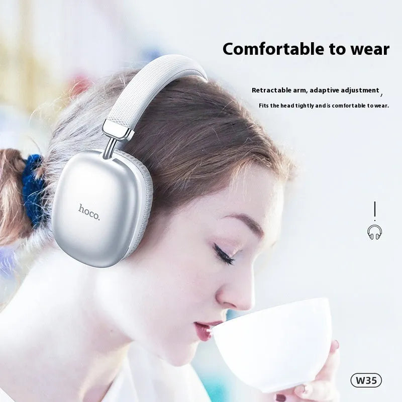Wireless Bluetooth sports headset with breathing light, plastic construction, in black