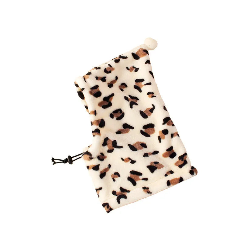Bear style headdress with rabbit ears pet hat for dogs and cats in leopard print