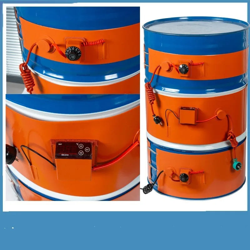 200-litre oil drum heating belt with flexible silicone rubber element and control unit
