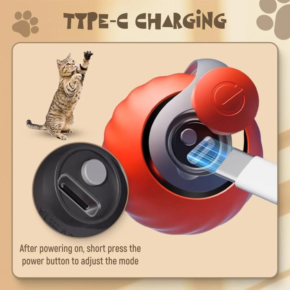 Interactive rolling ball pet toy with touch activation in blue colour