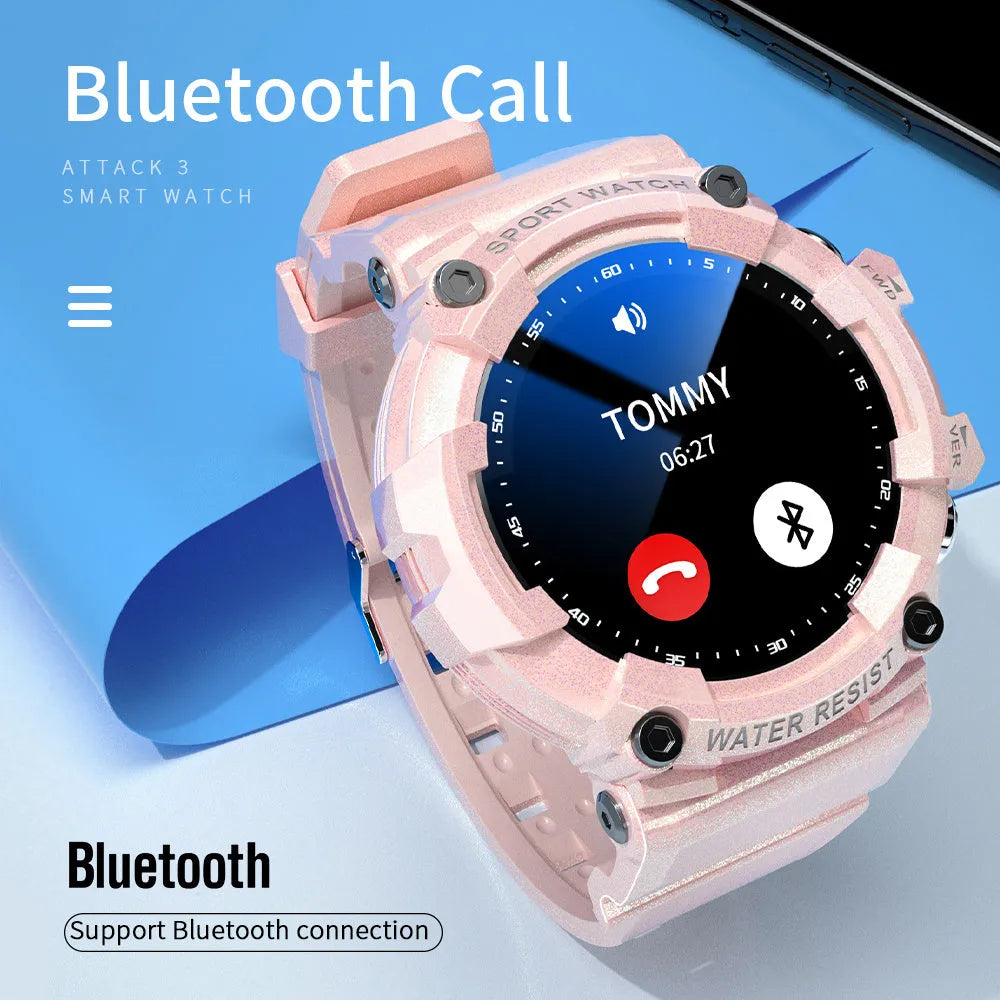 ATTACK 3 IP67 waterproof smartwatch with round colour screen and TPU strap