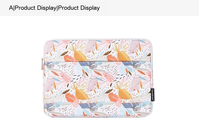 White 14 inch waterproof laptop inner bag with PU leather construction