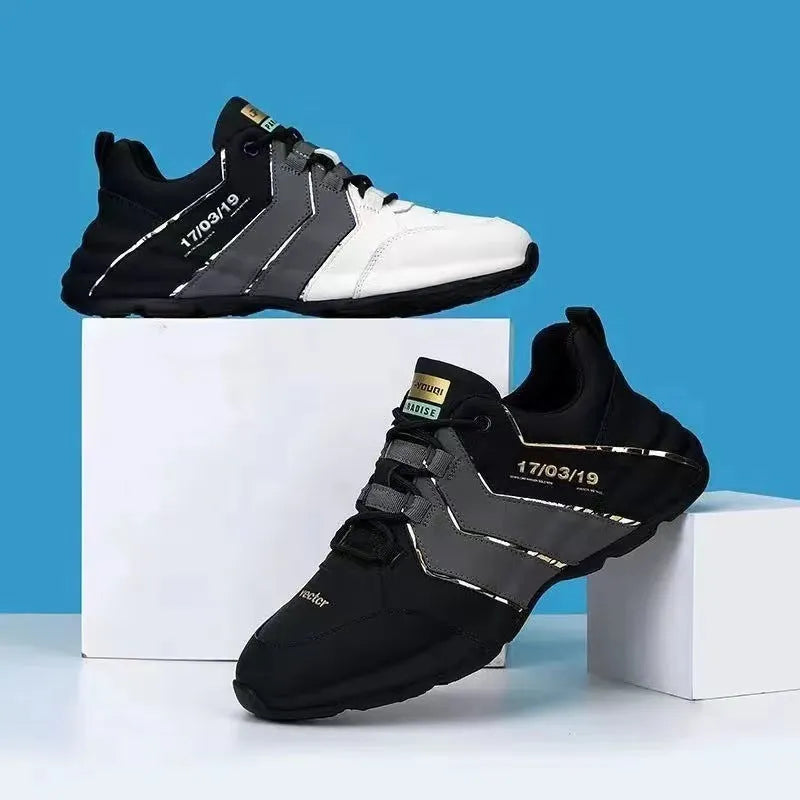 Casual sneakers for teenagers with thick plastic soles and mesh lining in black and grey colour option