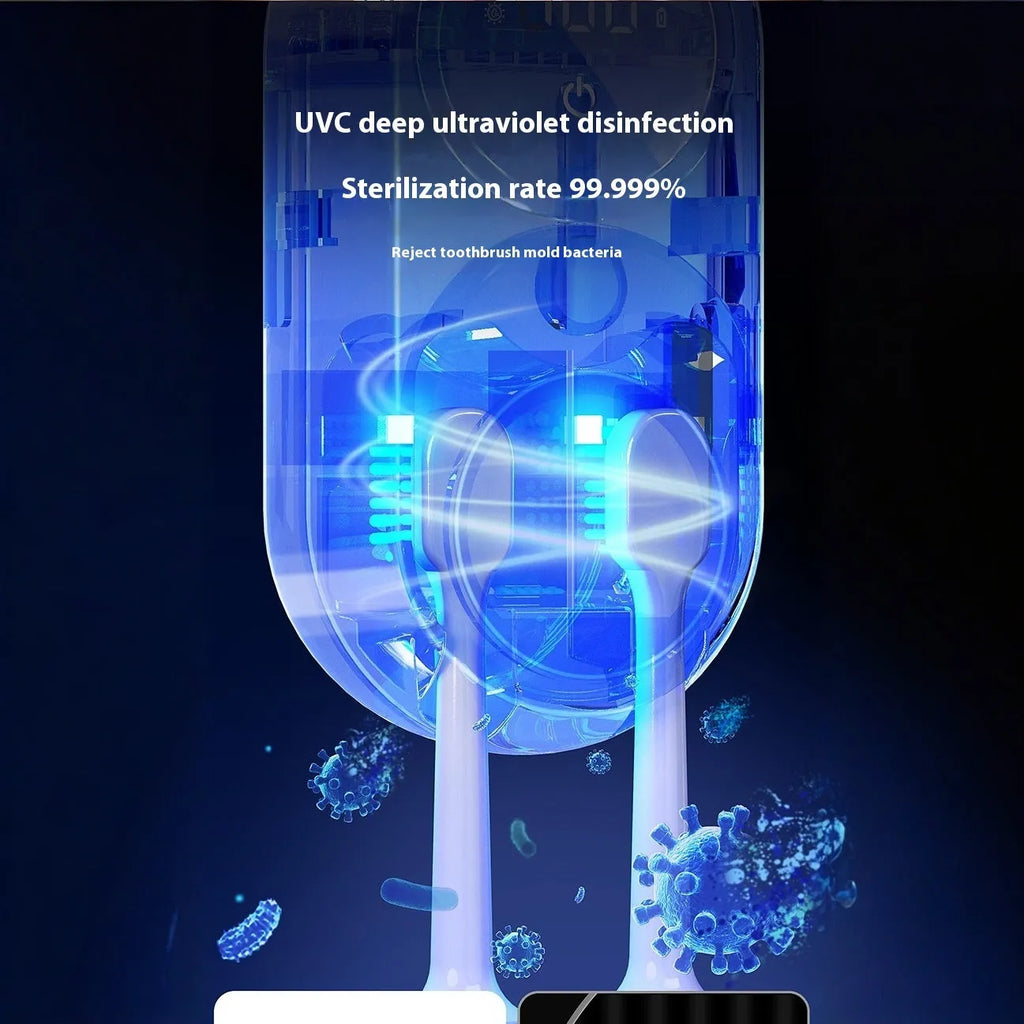 White intelligent electric wall-mounted sterilisation and drying rack for sponges and cloths