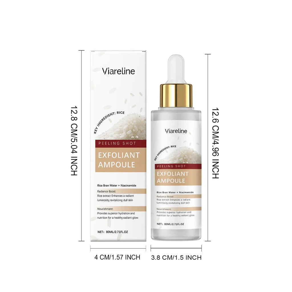 80ml bottle of exfoliating facial liquid for cleansing and nourishing skin