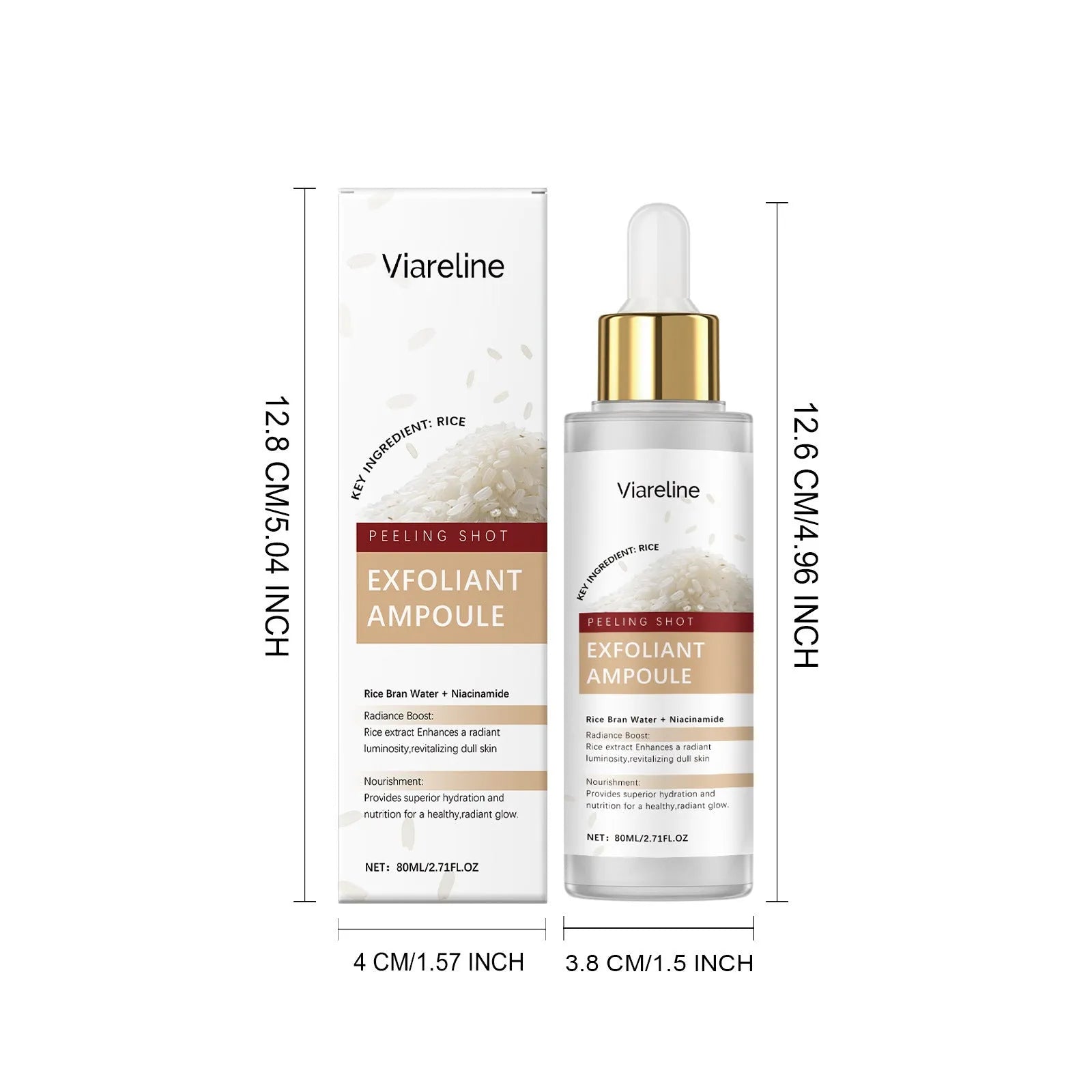 80ml bottle of exfoliating facial liquid for cleansing and nourishing skin