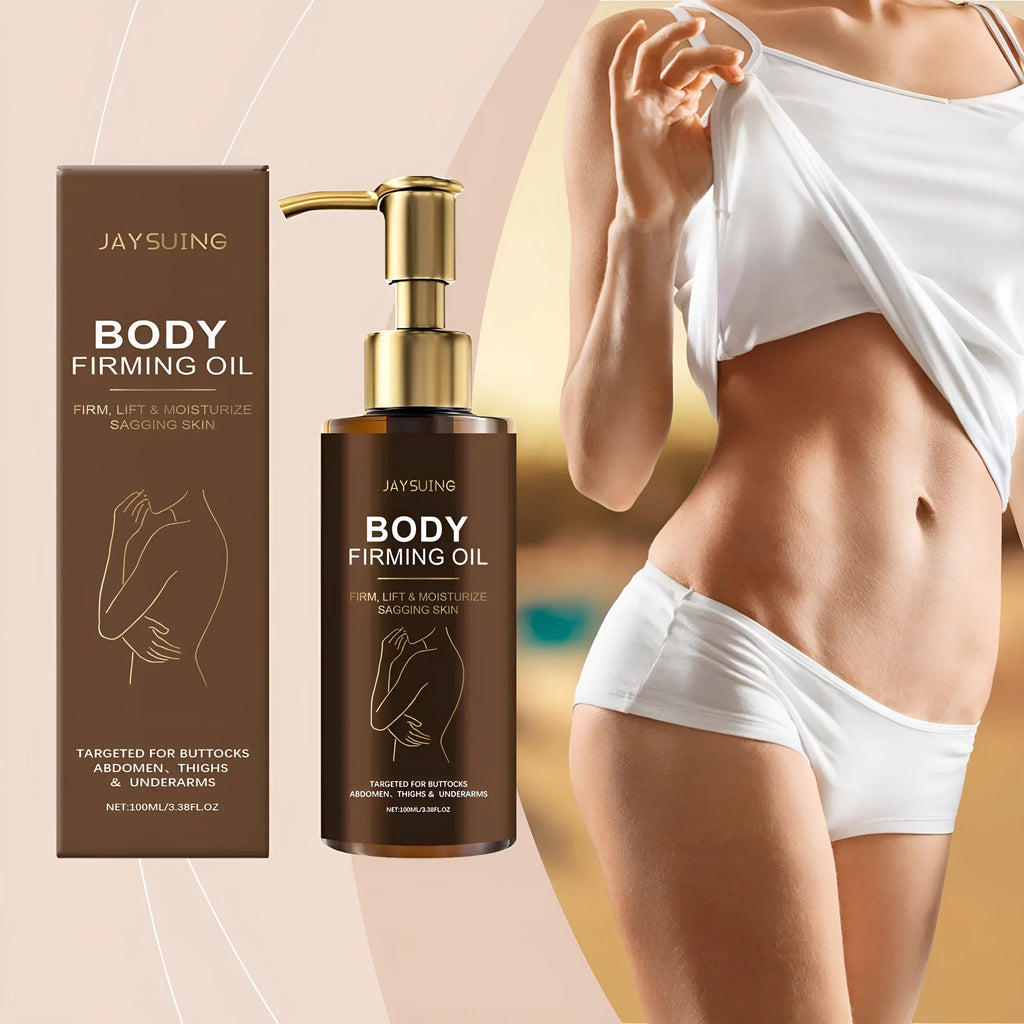 100ml firming body oil bottle with vitamin E and coffee seed oil formulation