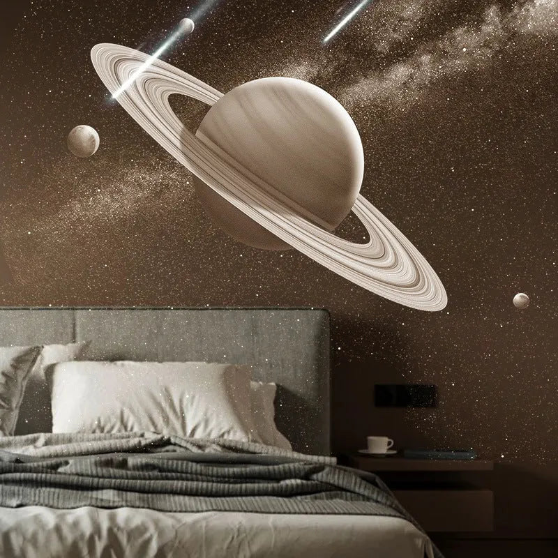 White rechargeable starry sky projection lamp with Bluetooth speaker, rotating star field, USB charging