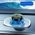 Smart spray car air freshener unit with refillable design, shown with fragrance refill bottle.