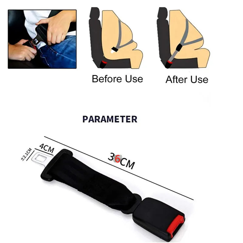 36cm black ribbon car seat belt extender for pregnant women and children
