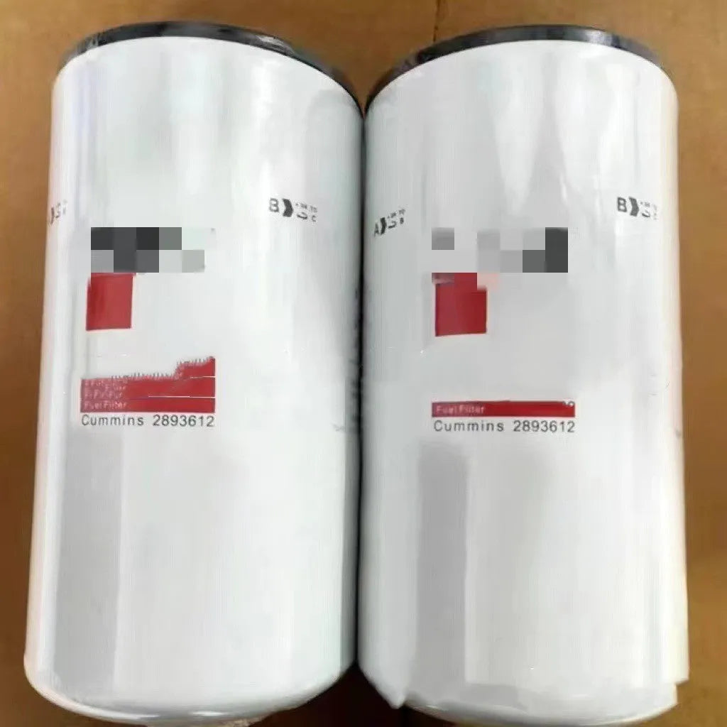 White metal diesel fuel filter element FF5776 with folding design and 2mm inlet/outlet ports.