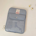 Nylon snap pocket tablet PC bag showing front compartment and colour options
