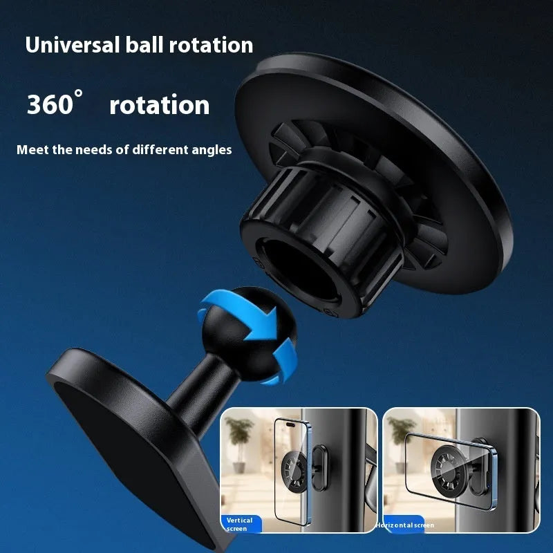 Plastic double-sided magnetic bracket for mounting cameras on vehicles and outdoor metal surfaces.
