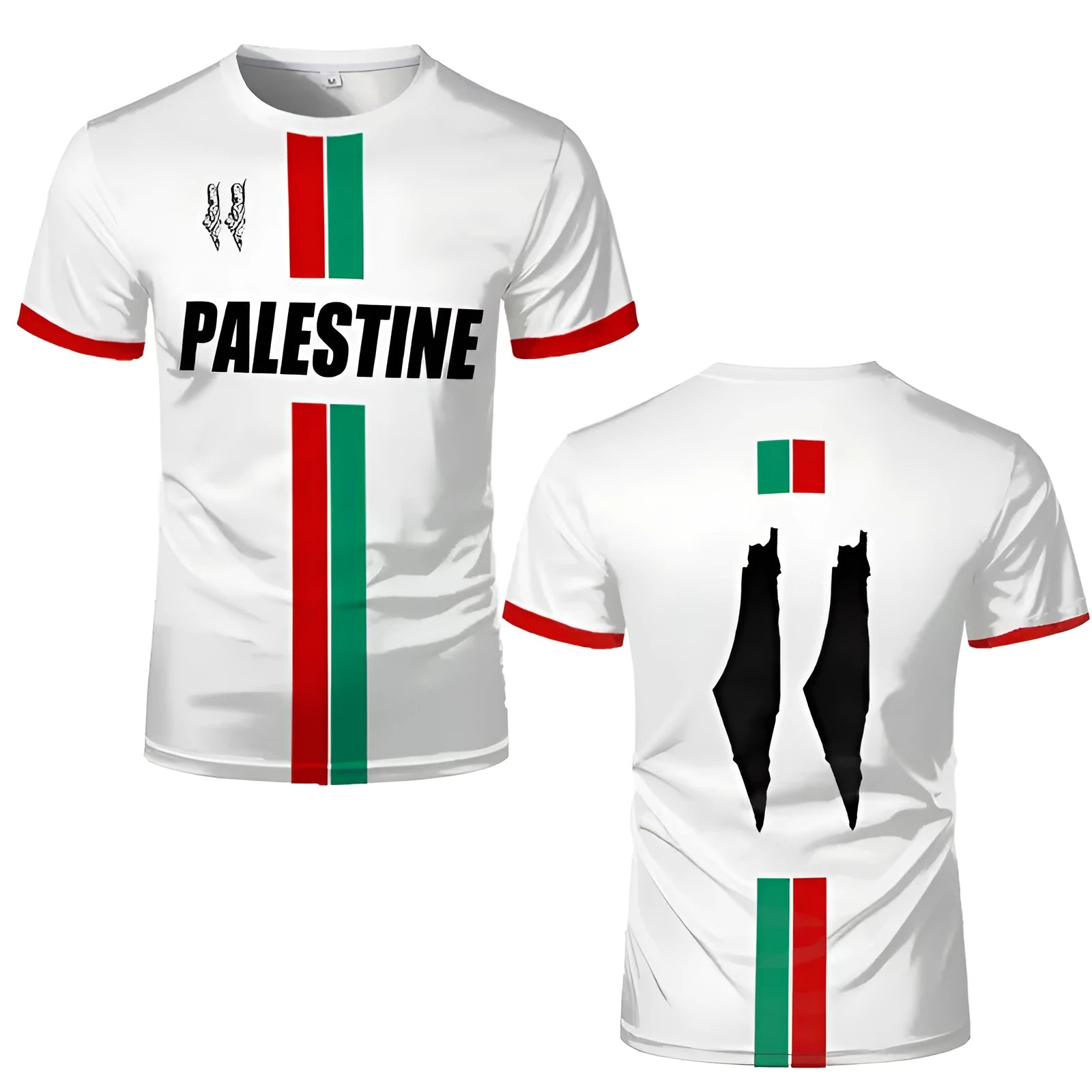 3D printed football pattern T-shirt in spandex fabric with half sleeves