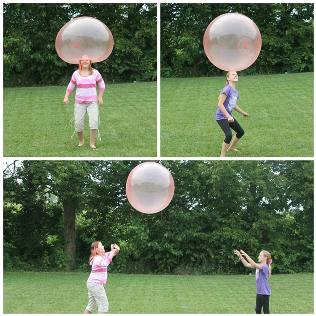 Large pink yellow green blue inflatable bouncy ball children's toy with TPR elastic material
